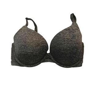 Victorias Secret Perfect Shape Bra Womens 34D Heather Marled Black Convertible
